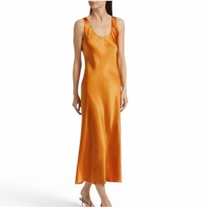 Vince Bias Tank Slip Dress in Marigold Color